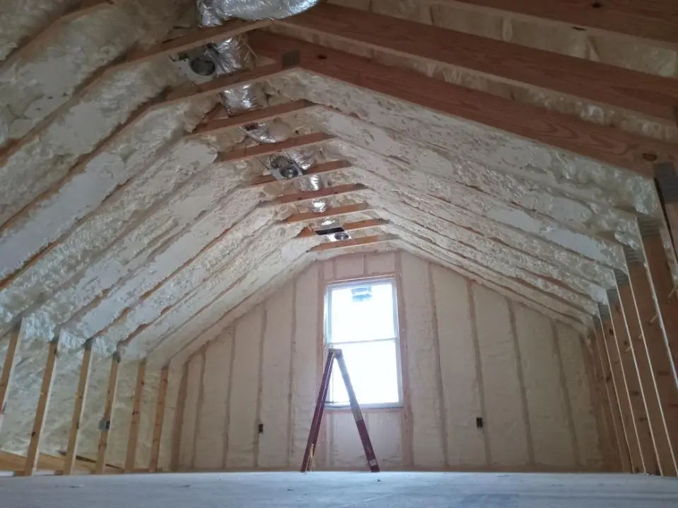 Spray foam roofing application for Crawl Space Insulation project in Porter